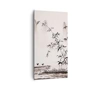 Cuadros Decoracion Salon bambú negro china Lienzos decorativos 65x120cm Cuadro Sobre Lienzo Moderno Vertical Dormitorio Cocina Cuadros Pared Imágenes Wall Art Prints Decor Canvas Grande PA65x120-3116