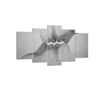 Cuadros Decoracion Salon Beso Amor Pareja Lienzos decorativos 160x85cm Cuadro Sobre Lienzo Moderno Dormitorio Cuadros Pared Imágenes Tríptico 5 Piezas Wall Art Prints Decor Grande XXL EA160x85-4967