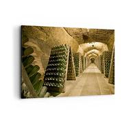 Cuadros Decoracion Salon Bodega botellas sótano Lienzos decorativos 120x80cm Cuadro Sobre Lienzo Moderno Dormitorio Cocina Cuadros Pared Imágenes Wall Art Prints Decor Canvas Grande XXL AA120x80-0366