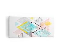 Cuadros Decoracion Salon Brillante Triangulos Minimalismo Lienzos decorativos 120x50cm Cuadro Sobre Lienzo Moderno Dormitorio Cocina Cuadros Pared Imágenes Wall Art Prints Decor Grande AB120x50-5282