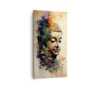Cuadros Decoracion Salon Buda Meditación India Lienzos decorativos 65x120cm Cuadro Sobre Lienzo Moderno Vertical Dormitorio Cocina Cuadros Pared Imágenes Wall Art Prints Decor Grande PA65x120-6188