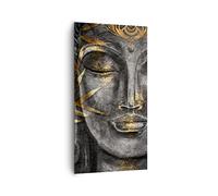 Cuadros Decoracion Salon Buda Oro Bodhisattva Lienzos decorativos 65x120cm Cuadro Sobre Lienzo Moderno Vertical Dormitorio Cocina Cuadros Pared Imágenes Wall Art Prints Decor Grande PA65x120-4442