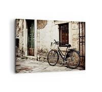 Cuadros Decoracion Salon Calle bicicleta ciudad ruinas Lienzos decorativos 120x80cm Cuadro Sobre Lienzo Moderno Dormitorio Cocina Cuadros Pared Imágenes Wall Art Prints Decor Grande XXL AA120x80-2667