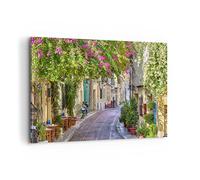 Cuadros Decoracion Salon Calle decoración flores grecia Lienzos decorativos 120x80cm Cuadro Sobre Lienzo Moderno Dormitorio Cuadros Pared Imágenes Wall Art Prints Decor Grande XXL AA120x80-2429