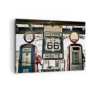 Cuadros Decoracion Salon camino viejo 66 estados unidos de américa Lienzos decorativos 120x80cm Cuadro Sobre Lienzo Moderno Dormitorio Cuadros Pared Imágenes Wall Art Prints Grande XXL AA120x80-3573