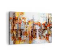 Cuadros Decoracion Salon ciudad casa de la vivienda Lienzos decorativos 120x80cm Cuadro Sobre Lienzo Moderno Dormitorio Cocina Cuadros Pared Imágenes Wall Art Prints Decor Grande XXL AA120x80-3476