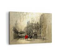 Cuadros Decoracion Salon ciudad mujer amante Lienzos decorativos 120x80cm Cuadro Sobre Lienzo Moderno Dormitorio Cocina Cuadros Pared Imágenes Wall Art Prints Decor Canvas Grande XXL AA120x80-3190