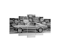 Cuadros Decoracion Salon Coche Vado Mustango Lienzos decorativos 160x85cm Cuadro Sobre Lienzo Moderno Dormitorio Cuadros Pared Imágenes Tríptico 5 Piezas Wall Art Prints Grande XXL EA160x85-5011