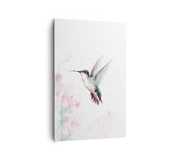 Cuadros Decoracion Salon Colibrí Acuarela Luz Lienzos decorativos 80x120cm Cuadro Sobre Lienzo Moderno Vertical Dormitorio Cocina Cuadros Pared Imágenes Wall Art Prints Decor Grande PA80x120-4518
