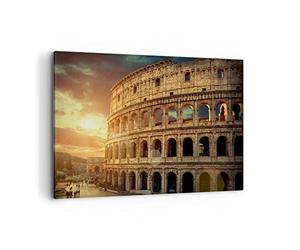 Cuadros Decoracion Salon Coloseum Roma Arquitectura Italia Lienzos decorativos 120x80cm Cuadro Sobre Lienzo Moderno Dormitorio Cuadros Pared Imágenes Wall Art Prints Decor Grande XXL AA120x80-2966