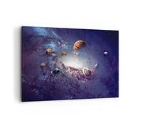 Cuadros Decoracion Salon Cosmos Planetas Las Estrellas Lienzos decorativos 120x80cm Cuadro Sobre Lienzo Moderno Dormitorio Cocina Cuadros Pared Imágenes Wall Art Prints Decor Grande XXL AA120x80-4851
