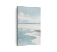 Cuadros Decoracion Salon Costa Playa Calma Lienzos decorativos 80x120cm Cuadro Sobre Lienzo Moderno Vertical Dormitorio Cocina Cuadros Pared Imágenes Wall Art Prints Decor Canvas Grande PA80x120-6002