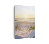 Cuadros Decoracion Salon duna playa mar Lienzos decorativos 80x120cm Cuadro Sobre Lienzo Moderno Vertical Dormitorio Cocina Cuadros Pared Imágenes Wall Art Prints Decor Canvas Grande PA80x120-3989