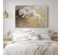 Cuadros Decoracion Salon Elegancia Textura Flores Plantas Blanco MarrónLienzos Decorativos Cuadro Sobre Lienzo Moderno Dormitorio Cocina Pared Imágenes Wall Art Prints Decor Canvas 70 x 50 cm