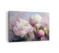 Cuadros Decoracion Salon Flores Peonías Clasicismo Lienzos decorativos 120x80cm Cuadro Sobre Lienzo Moderno Dormitorio Cocina Cuadros Pared Imágenes Wall Art Prints Decor Grande XXL AA120x80-5975