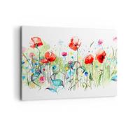 Cuadros Decoracion Salon Flores Prado hoja naturaleza Lienzos decorativos 120x80cm Cuadro Sobre Lienzo Moderno Dormitorio Cocina Cuadros Pared Imágenes Wall Art Prints Decor Grande XXL AA120x80-3076