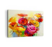 Cuadros Decoracion Salon Flores Primavera flora jardín Lienzos decorativos 120x80cm Cuadro Sobre Lienzo Moderno Dormitorio Cocina Cuadros Pared Imágenes Wall Art Prints Decor Grande XXL AA120x80-2877