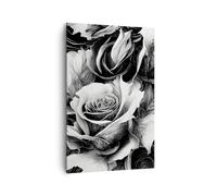 Cuadros Decoracion Salon Flores Rosas En Blanco Y Negro Lienzos decorativos 80x120cm Cuadro Sobre Lienzo Moderno Vertical Dormitorio Cuadros Pared Imágenes Wall Art Prints Decor Grande PA80x120-5623