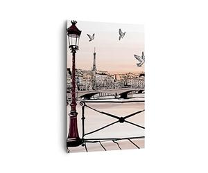 Cuadros Decoracion Salon Francia paloma gráficos ilustración Lienzos decorativos 80x120cm Cuadro Sobre Lienzo Moderno Vertical Dormitorio Cuadros Pared Imágenes Wall Art Prints Grande PA80x120-3176