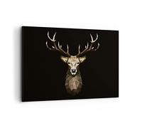Cuadros Decoracion Salon geométrico venado moderno Lienzos decorativos 120x80cm Cuadro Sobre Lienzo Moderno Dormitorio Cocina Cuadros Pared Imágenes Wall Art Prints Decor Grande XXL AA120x80-4215