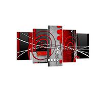 Cuadros Decoracion Salon Gráfico figuras geométricas círculo Lienzos decorativos 160x85cm Cuadro Sobre Lienzo Moderno Dormitorio Cuadros Pared Tríptico 5 Piezas Wall Art Prints Grande EA160x85-0599