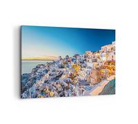 Cuadros Decoracion Salon Grecia isla verano Lienzos decorativos 120x80cm Cuadro Sobre Lienzo Moderno Dormitorio Cocina Cuadros Pared Imágenes Wall Art Prints Decor Canvas Grande XXL AA120x80-4062