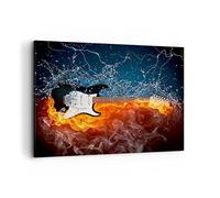 Cuadros Decoracion Salon Guitarra Instrumento Música Lienzos decorativos 120x80cm Cuadro Sobre Lienzo Moderno Dormitorio Cocina Cuadros Pared Imágenes Wall Art Prints Decor Grande XXL AA120x80-0215