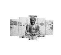 Cuadros Decoracion Salon Japonés Buda Estatua Lienzos decorativos 160x85cm Cuadro Sobre Lienzo Moderno Dormitorio Cuadros Pared Imágenes Tríptico 5 Piezas Wall Art Prints Grande XXL EA160x85-4329