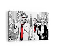 Cuadros Decoracion Salon jazz musica musico Lienzos decorativos 120x80cm Cuadro Sobre Lienzo Moderno Dormitorio Cocina Cuadros Pared Imágenes Wall Art Prints Decor Canvas Grande XXL AA120x80-3565