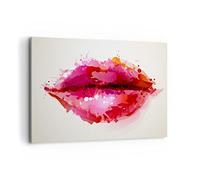 Cuadros Decoracion Salon Labios rojos brillante labios brillo Lienzos decorativos 120x80cm Cuadro Sobre Lienzo Moderno Dormitorio Cuadros Pared Imágenes Wall Art Prints Decor Grande XXL AA120x80-2706
