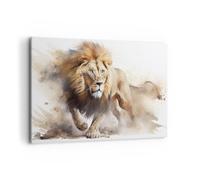 Cuadros Decoracion Salon León Brillante Animal Lienzos decorativos 120x80cm Cuadro Sobre Lienzo Moderno Dormitorio Cocina Cuadros Pared Imágenes Wall Art Prints Decor Canvas Grande XXL AA120x80-5803