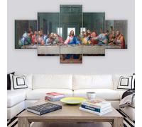 Cuadros Decoracion Salon Lienzos Decorativo BañO Lienzos Grandes 5 Piezas La Última Cena Cristiana Jesucristo Y Los Apóstoles Grabados Impresiones Moderno Oficina Sala Estar Dormitorio DecoracióN