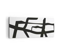 Cuadros Decoracion Salon Línea En Blanco Y Negro Abstraccionismo Lienzos decorativos 120x50cm Cuadro Sobre Lienzo Moderno Dormitorio Cuadros Pared Imágenes Wall Art Prints Decor Grande AB120x50-5899