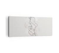 Cuadros Decoracion Salon Línea Única Hombre Mujer Lienzos decorativos 120x50cm Cuadro Sobre Lienzo Moderno Dormitorio Cocina Cuadros Pared Imágenes Wall Art Prints Decor Canvas Grande AB120x50-4629