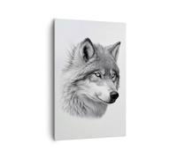 Cuadros Decoracion Salon Lobo Animal Escandinavo Lienzos decorativos 80x120cm Cuadro Sobre Lienzo Moderno Vertical Dormitorio Cocina Cuadros Pared Imágenes Wall Art Prints Decor Grande PA80x120-5661