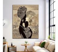 Cuadros Decoracion Salon Madre África Lienzos Decorativos 80X120Cm Cuadro Sobre Lienzo Paisaje Animal Dormitorio Cuadros Pared Imágenes Wall Art Beige Prints Decor Canvas