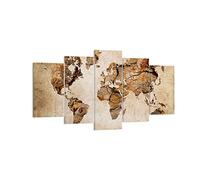 Cuadros Decoracion Salon mapa mundo moderno Lienzos decorativos 160x85cm Cuadro Sobre Lienzo Moderno Dormitorio Cuadros Pared Imágenes Tríptico 5 Piezas Wall Art Prints Decor Grande XXL EA160x85-3590