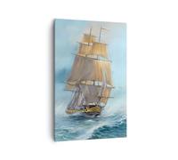 Cuadros Decoracion Salon Mar Barco Náutico Lienzos decorativos 80x120cm Cuadro Sobre Lienzo Moderno Vertical Dormitorio Cocina Cuadros Pared Imágenes Wall Art Prints Decor Canvas Grande PA80x120-5541