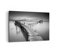 Cuadros Decoracion Salon mar puente paisaje naturaleza Lienzos decorativos 120x80cm Cuadro Sobre Lienzo Moderno Dormitorio Cocina Cuadros Pared Imágenes Wall Art Prints Decor Grande XXL AA120x80-3082