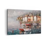 Cuadros Decoracion Salon Mar Puerto Velas Lienzos decorativos 120x80cm Cuadro Sobre Lienzo Moderno Dormitorio Cocina Cuadros Pared Imágenes Wall Art Prints Decor Canvas Grande XXL AA120x80-5136