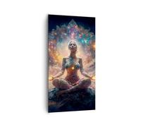 Cuadros Decoracion Salon Meditación Yoga Energía Lienzos decorativos 65x120cm Cuadro Sobre Lienzo Moderno Vertical Dormitorio Cocina Cuadros Pared Imágenes Wall Art Prints Decor Grande PA65x120-5781