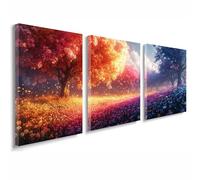 Cuadros Decoracion Salon Modernos, 3 Pcs Marco de Madera Cuadros Fantasía Posters para Pared Lienzo Pintura Árbol Wall Art Imagen Decoracion Dormitorios Cocina Baño Pasillo Pared 45x65 cm 1f-953