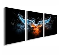 Cuadros Decoracion Salon Modernos, 3 Pcs Marco de Madera Cuadros Fantasía Posters para Pared Lienzo Pintura Pájaro Wall Art Imagen Decoracion Dormitorios Cocina Baño Pasillo Pared 30x45 cm 1f-265