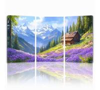 Cuadros Decoracion Salon Modernos, 3 Pcs Marco de Madera Cuadros Paisaje Posters para Pared Lienzo Pintura Naturaleza Wall Art Imagen Decoracion Dormitorios Cocina Baño Pasillo Pared 35x50 cm 1f-994