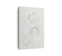 Cuadros Decoracion Salon Mujer Uno Línea Lienzos decorativos 80x120cm Cuadro Sobre Lienzo Moderno Vertical Dormitorio Cocina Cuadros Pared Imágenes Wall Art Prints Decor Canvas Grande PA80x120-4576