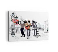 Cuadros Decoracion Salon Música instrumentos calle ciudad Lienzos decorativos 120x80cm Cuadro Sobre Lienzo Moderno Dormitorio Cuadros Pared Imágenes Wall Art Prints Decor Grande XXL AA120x80-2933