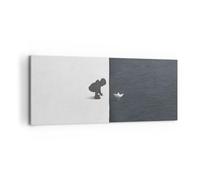 Cuadros Decoracion Salon Niño En Blanco Y Negro Agua Lienzos decorativos 120x50cm Cuadro Sobre Lienzo Moderno Dormitorio Cocina Cuadros Pared Imágenes Wall Art Prints Decor Grande AB120x50-5949