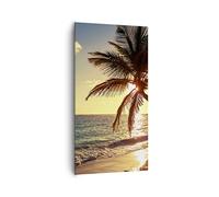 Cuadros Decoracion Salon nube exótico palma paisaje Lienzos decorativos 65x120cm Cuadro Sobre Lienzo Moderno Vertical Dormitorio Cuadros Pared Imágenes Wall Art Prints Decor Grande PA65x120-3180