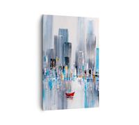 Cuadros Decoracion Salon Nueva York Edificios Bote Lienzos decorativos 80x120cm Cuadro Sobre Lienzo Moderno Vertical Dormitorio Cuadros Pared Imágenes Wall Art Prints Decor Grande PA80x120-6224