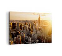Cuadros Decoracion Salon Nueva york rascacielos manhattan Lienzos decorativos 120x80cm Cuadro Sobre Lienzo Moderno Dormitorio Cuadros Pared Imágenes Wall Art Prints Decor Grande XXL AA120x80-2672